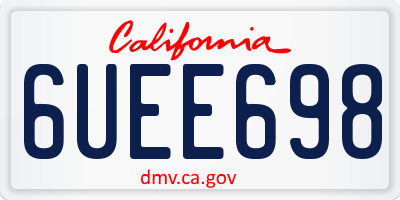 CA license plate 6UEE698