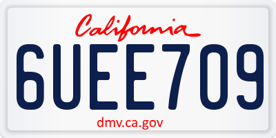 CA license plate 6UEE709