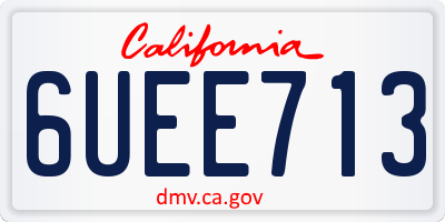 CA license plate 6UEE713