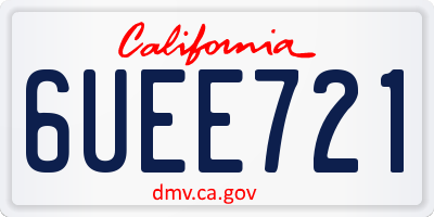 CA license plate 6UEE721
