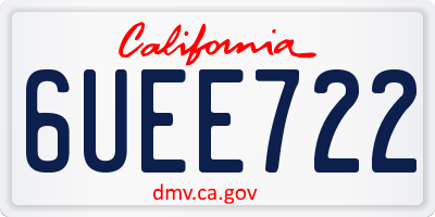 CA license plate 6UEE722
