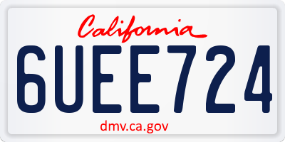 CA license plate 6UEE724