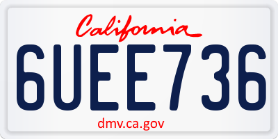 CA license plate 6UEE736