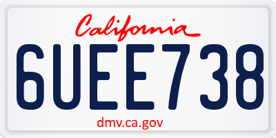 CA license plate 6UEE738