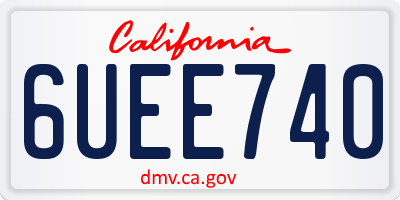 CA license plate 6UEE740