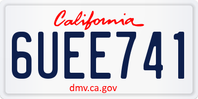 CA license plate 6UEE741