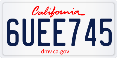 CA license plate 6UEE745