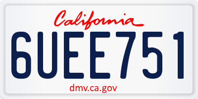 CA license plate 6UEE751