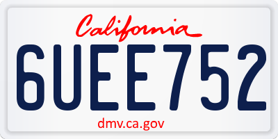 CA license plate 6UEE752
