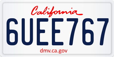 CA license plate 6UEE767