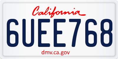 CA license plate 6UEE768