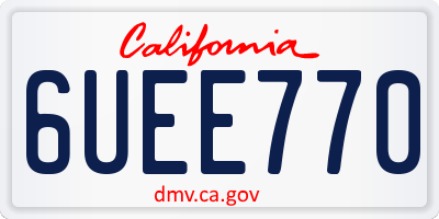 CA license plate 6UEE770