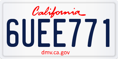 CA license plate 6UEE771