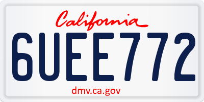 CA license plate 6UEE772