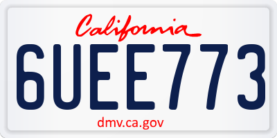 CA license plate 6UEE773