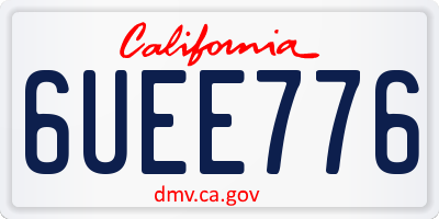 CA license plate 6UEE776