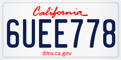 CA license plate 6UEE778