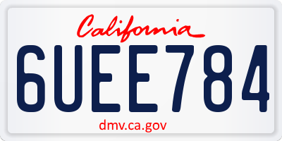 CA license plate 6UEE784