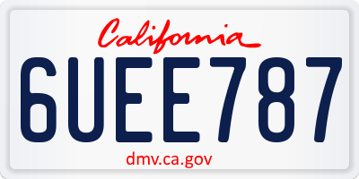 CA license plate 6UEE787