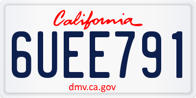 CA license plate 6UEE791
