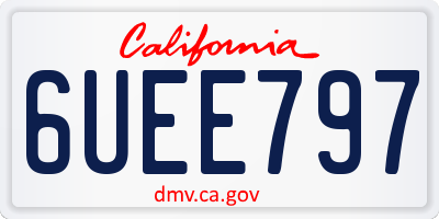 CA license plate 6UEE797