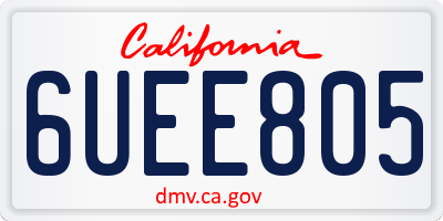 CA license plate 6UEE805
