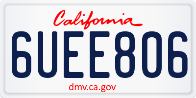 CA license plate 6UEE806