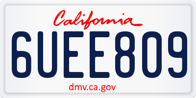CA license plate 6UEE809