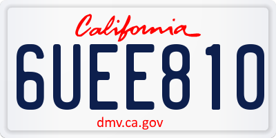 CA license plate 6UEE810