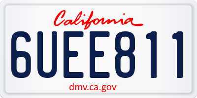 CA license plate 6UEE811