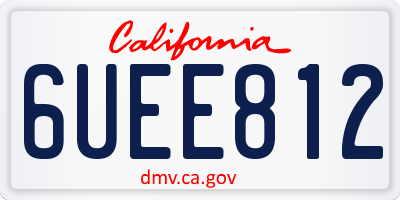 CA license plate 6UEE812