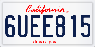 CA license plate 6UEE815