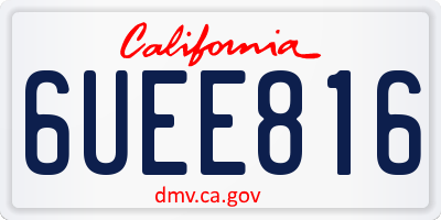 CA license plate 6UEE816