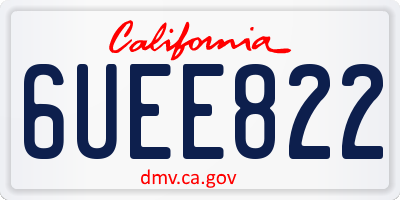 CA license plate 6UEE822