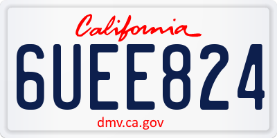 CA license plate 6UEE824