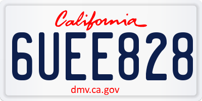 CA license plate 6UEE828