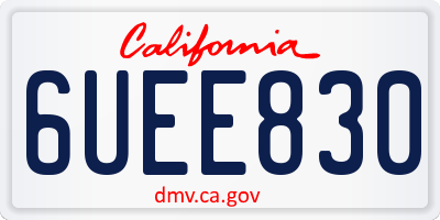 CA license plate 6UEE830