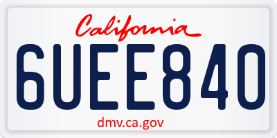 CA license plate 6UEE840