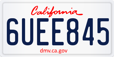 CA license plate 6UEE845