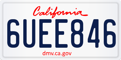 CA license plate 6UEE846