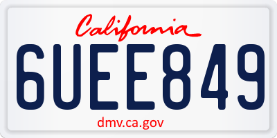 CA license plate 6UEE849