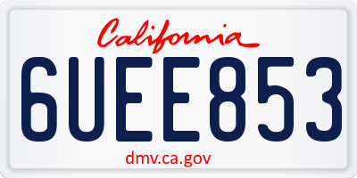 CA license plate 6UEE853