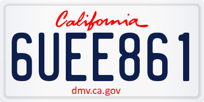 CA license plate 6UEE861