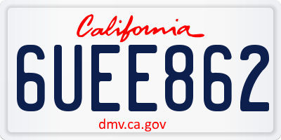 CA license plate 6UEE862