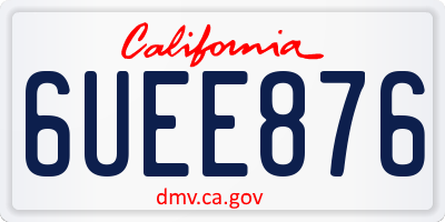 CA license plate 6UEE876