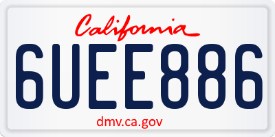 CA license plate 6UEE886