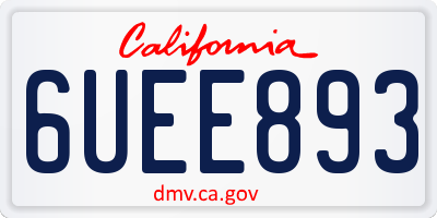 CA license plate 6UEE893