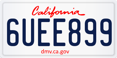 CA license plate 6UEE899