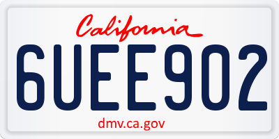 CA license plate 6UEE902