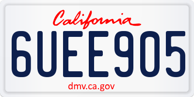 CA license plate 6UEE905
